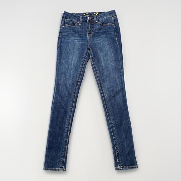 Seven7 Denim - Seven 7 Jeans Woman’s Size 4 Tummyless High Rise Skinny Dark Wash 29x29.5‎